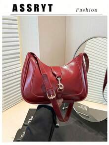 [US-Based Shipping]1pc Retro Minimalist Hook Decor Adjustable Shoulder Strap Crescent Shape Bag, Suitable For Date, Outing, Party,Buckle Decor, Simple Style Women's Shoulder Bag, Tote Bag,Niche Design High-End Versatile Bag, Retro Light Luxury Style College Student Class Commuting Bag, Suitable For Sending Friends Shopping, Dating, Business Trips, And Business Use,Women's Fall Outfits, Cute Pendant Decor,Underarm Bag, Suitable For Multiple Occasions,Women's Fall Clothing Winter Clothing Christmas Halloween Gift Pumpkin Skeleton Fall Spider Autumn Velvet Furry Party Fuzzy Plush,Purse Purses Black Purse Bags Purses And Bags Women Bags For Women Red Purse Carteras Para Mujer Brown Purse Y2k Pink Purse Crossbody Bags For Women Cheetah Print Wallet Fall Clothes For Women Bolsos Para Mujer Leopard Print Burgundy Purse Shoes Tote Bags For Women Handbags For Women Black Bag Purses For Women Brown Bag - Màu Đỏ Sâu - Xem 10