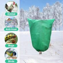 Winter Plant Protection Cover, Thickened Non-Woven Fabric With Drawstring And Zipper, Dust-Proof And Warm, Frost Protection - Multicolor - View 3