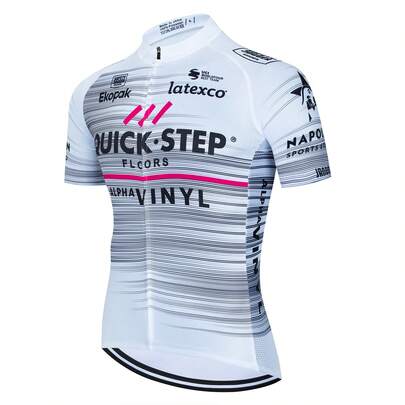 ETIXXL Men'S INEOS Cycling Jersey - Black & Blue, Stretch Short Sleeve Round Neck Zip-Up With Geometric Pattern, Breathable For Summer Outdoor Activities, Casual Sportswear | Sporty Casualwear | Zippered Top White