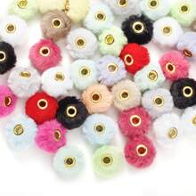 20pcs/Set Winter Christmas Style Super Soft Faux Fur Beads Big Hole Macaron Color Round Focal Beads For Pen Jewelry Making DIY Fashion Accessories Perfect For Creating Unique Bracelets Pen Decoration - Multicolor - View 18