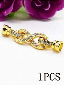 1 Pc Brass Jewelry Accessories -Lnset Zirconia Hook Connector Necklace And Bracelet Making,DIY Accessories