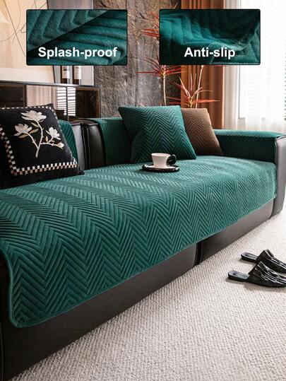 1pc Waterproof Sofa Cover, Thick & Warm For Autumn/Winter, Soft & Skin-Friendly, Machine Washable, Pet-Friendly Anti-Dirty Durable, Suitable For All Seasons, Holiday Decor Furniture Protection, Fit For 1/2/3/4 Seater Sofa Armrest Backrest