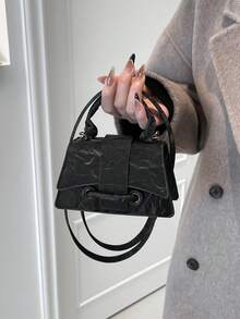 高品质口红袋，迷你方形包，新款纯色百搭手提包，女士包 - 黑色 - 查看 7