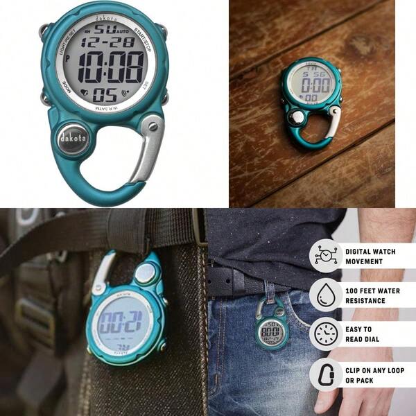 Dakota Digital Clip Alarm Stopwatch Timer And Dual Time Quality Pocket And Fob Watch Premium Durability Outdoor Gifts For Men Tactical Digital Clip On Watch
