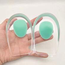 1 Pair/3 Pairs Soft Heel Cushions, Anti-Friction Anti-Slip, Heel Cup Thin Insoles, Heel Massager, Heel Pads, Height Increasing Insoles, Suitable For Training Shoes, Running Shoes, Sports Shoes, Summer Shoes, Random Delivery - Light Green - View 3