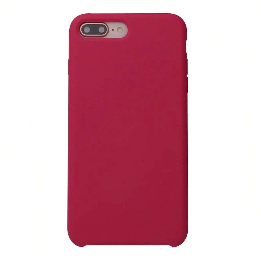 VIETAO 适用于 6/6s/7/8 Plus/7plus/8plus/X/Xs Max/XR 的硅胶手机壳,大摄像头孔设计,简约纯色保护套 - 莧紅色 - 查看 1