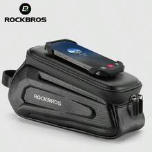 ROCKBROS 1pc Bicycle Cycling Bike Front Top Tube Frame Bag MTB Waterproof Phone Holder Case - Black - View 2