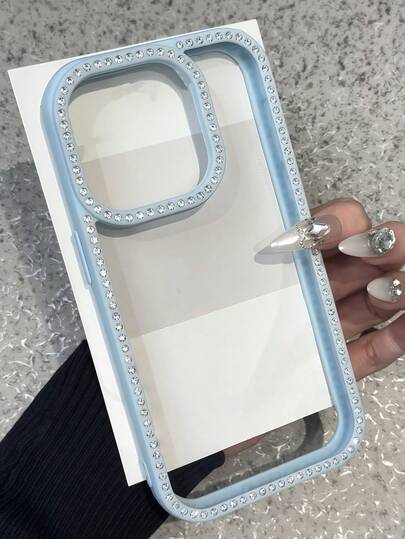 Fashion Luxury Bling Rhinestone Bumper Case Compatible With IPhone 15/15 Pro Max/15 Pro/15 Plus/11/12/13/14/16 Pro Max/XS/XR/11 Pro/11 Pro Max/12 Pro/12 Pro Max/13 Pro/13 Pro Max/7 Plus/14 Pro/14 Pro Max/14 Plus/16 Pro/16 Plus/7 Plus/8 Plus/8/SE2, Pink/White/Blue/Black/Red Shiny 3D Creative Design, Transparent Shockproof Phone Covers Waterproof Anti-Fall Scratch Resistant