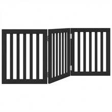 vidaXL 3-Tlg. Hundetor Faltbar Schwarz 150 Cm Pappelholz - nero - Visualizzare 6