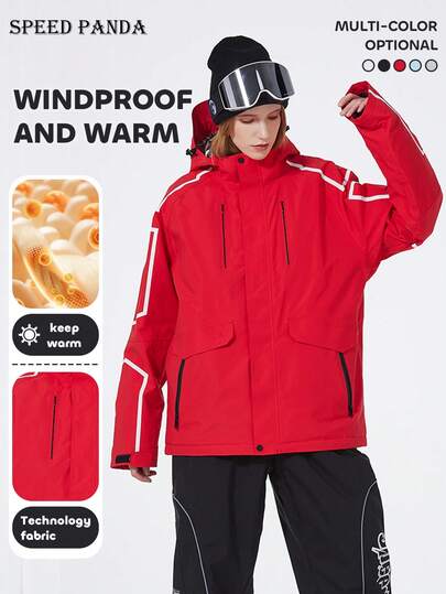 SPEED PANDA 一件式防水防风滑雪服，保暖干爽，长袖舒适，适合登山、徒步、滑雪等户外运动，男女皆宜（不含配件），冬季滑雪装备