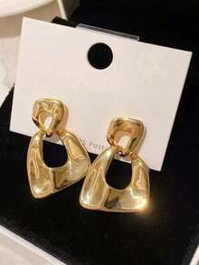 Geometric Drop Earrings - oro - Ver 2