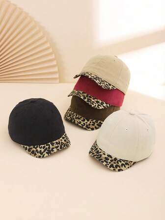 Șapcă de baseball retro americană reglabilă cu imprimeu leopard în culori contrastante, 1 buc., potrivită pentru activități casual, cumpărături, întâlniri