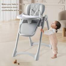 Baby Feeding Chair, Folding Chair For Toddlers, Height Adjustable And Easy To Clean, Baby Feeding Chair - Grey - View 7