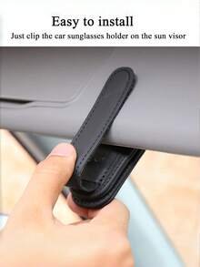 Giá đỡ kính xe hơi, kẹp kính râm, hộp đựng kính da từ tính, kẹp thẻ vé xe hơi, phụ kiện che nắng xe hơi, đồ dùng cần thiết cho xe hơi, phụ kiện xe hơi dễ thương, đồ dùng du lịch, phụ kiện ngày lễ, quà tặng unisex - Nhiều màu - Xem 6