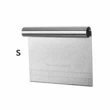 1pc Stainless Steel Dough Cutter Scraper With Measurement, Pasta Dough Cutter, Baking Tool - Silver - View 9