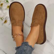 Outdoor Spring Autumn Womens Shoes Ladies Shoes Loafers Flats Walking Travel Cozy Padded Suede Clogs Adjustable Buckle Rounded Toe - Maroon - View 3