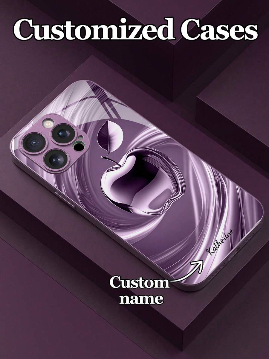 1 ốp lưng điện thoại tùy chỉnh với thiết kế Apple màu tím bóng bẩy, chất liệu kính cường lực, tương thích với iPhone 17 Pro Max/17 Air/16/15/13/12/11/XS Max/6 7 8 Plus, S25 Ultra/S24 FE/S23 Plus/S22 Pro/S20/S21 FE, tùy chỉnh cao cấp dành cho doanh nhân, in ấn độ nét cao thời trang, quà tặng ngày lễ, quà sinh nhật, quà cho cặp đôi, thú cưng, bạn bè, bạn học, bạn gái, anh em, gia đình, ốp lưng điện thoại dễ thương. - Màu tím - Xem 1