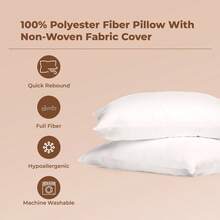 2个装硅胶填充装饰枕芯 – 30x50厘米（250克）/ 40x40厘米（290克）/ 45x45厘米（400克）/ 60x60厘米（710克） – 柔软Tela面料，持久耐用且卫生的填充物 – 土耳其制造 - 白色 - 查看 9