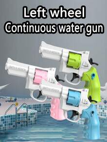 1pc Revolver Style Water Gun, Automatic Rebound Water Gun, Outdoor Toy Suitable For Swimming Pool, Beach Pool Shooting Games, Adult Water Gun, Water Gun, Toy Gun, Christmas Gift - Multicolor - View 1