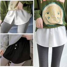 EstiloEstiloPaquete De 2 Extensor De Camisa De Capas Para Mujer, Extensor De Camisa De Barrido Inferior Superior Falso De Falda, ExtensióN De Camisetas Para Mujer, Ajustables, Blanco Y NegroVersió Mejorada - Estilo de botón - Ver 6