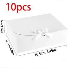 1/5 Piece Gift Box With Lid, White Gift Box, 10.6 X 7.8 X 3.1 Inch Bridesmaid Proposal Box With White Ribbon For Wedding Gifts, Birthday Gifts, Party Gifts, Decorations, Valentine's Day Gifts, Bridal Gift Boxes - White - View 10