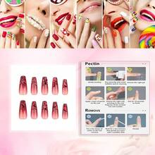 Halloween Xl Red Nails Press Ons Long Coffin Press On Nails Red Full Diamond Design False Nails Full Cover Acrylic Fake Nails Gift For Women 24pcs{Inchcolor_nameinch:Inchreddiamondinch} - 紅鑽 - 查看 4