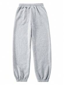 秋冬季加大码女装针织运动裤，加大码女童绒面保暖休闲九分裤