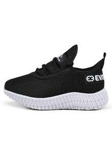 Evoltenn Tênis Infantil Masculino Esportivo Solado 4D Ajuste Cadarço - Preto e Branco - Visão 6