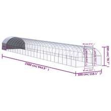 vidaXL Outdoor-Hühnerstall 3x24x2 M Verzinkter Stahl - Silver - View 9