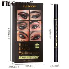 Fit Colors Juego de delineador de ojos 2 en 1 con sello de estrella, delineador de ojos resistente al agua con forma de corazón y flor de ciruelo, herramienta de maquillaje de secado rápido adecuada para fiestas y maquillaje de escenario