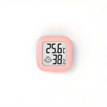 Termómetro digital mini LCD Smart Smile - Un monitor de temperatura y humedad interior preciso con una pantalla grande, indicador de confort y almacenamiento de memoria (25.6°C/78°F, 38% de humedad), pantalla de confort | Diseño sencillo | Carcasa de plástico resistente, Termómetro - Multicolor - Ver 2