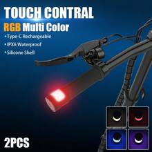Bicycle Handle Grip Lights, Silicone Touch Switch Rechargeable Mountain Bike Handlebar Accessories