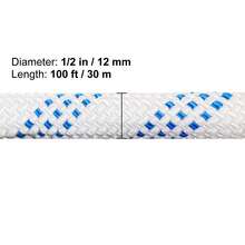 Bloque de polea doble y aparejo Bloque de polea doble de 1/2" x 100 pies con cuerda trenzada 30-35KN 6600-7705LBS Aparejo de doble polea - 6600-7705 libras - Ver 10