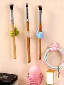 100pcs Random Color Multi-Purpose Thumb Shaped Wall Hooks - Fashionable Style, Self-Adhesive Installation Base, Easy To Install In Dorm, Kitchen, Bedroom - No Nails Needed - Multicolor - View 3