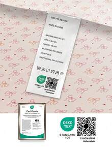 2/3pcs Kawaii Pink Bowknot Heart Printed Fitted Sheet, Mattress Protector, Mattress Cover For Bed, For All Size Bed -Twin, Full, King, Queen Size Sheet, 14inch/35cm Deep Pocket, Machine Washable, Oeko-Tex Certified - Multicolor - View 8