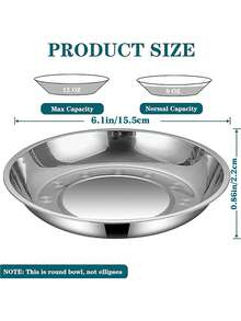1 buc. Bol pentru hrană pentru pisici din oțel inoxidabil, 5,3/6,1/6,9 inch (aprox. 13,5/15,5/17,5 cm), potrivit pentru pisici de interior, vas pentru hrană umedă puțin adânc și lat, bol pentru hrănirea animalelor de companie pentru pisici, câini mici și pui