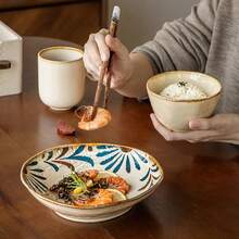 1pc Handmade Ceramic Dessert Plate, 8-Inch Ceramic Fruit Plate, Salad Plate, Serving Plate, Pasta Plate, Dessert Plate - Multicolor - View 6