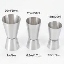 3pcs/Set 304 Stainless Steel Measuring Cups, Professional Cocktail Double-Headed Measuring Cup, Bartender Drink Measure Cup For Party, Wedding, Kitchen, Bar