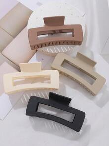 4pcs Women's Matte Square Hair Clips, Large Hair Claw Clips For Thick Or Thin Long Hair, Strong Hold Big Hair Accessories Neutral For Women & Girls, Suitable For Daily Life, Shower, Make-Up, Outdoor, New Year, All Seasons Hair Jaw Clip Hair Clamps Hair Clutch Hair Claw Clip, School Stuff, College Christmas Gifts Christmas Decorations Gifts For Women - Multicolor - View 7