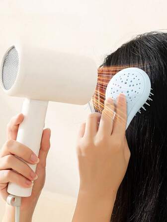 1pc Hollow Design Hair Dryer Brush, Durable ABS Material, Breathable, Wet & Dry Use, Detangle Hair, Mini Massage Comb, Portable Air Straightening Brush, Travel Hair Styling Tool