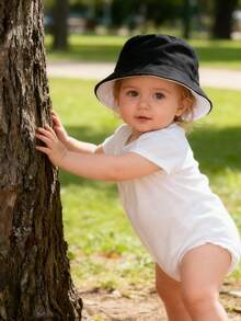 1顶婴儿/幼儿女童UPF 50+宽檐遮阳帽，适合户外玩耍和游泳池使用 - 彩色 - 查看 3