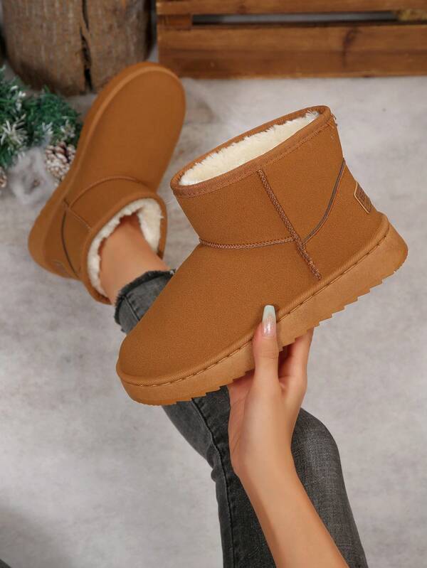 Cizme de zăpadă de iarnă pentru femei, cizme scurte antiderapante ușoare până la jumătatea gambei, pantofi de iarnă cu căptușeală groasă