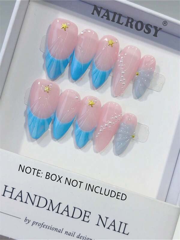 nailrosy 10 peças de unhas de acrílico artesanais, roxo, branco, transparente, médio, amêndoa, pontas de unhas, curtas, florais 3D, suprimentos para unhas, pontas de unhas postiças, ferramentas para unhas, para casamento, aniversário, festa, Y2K, unhas fofas, estilo francês