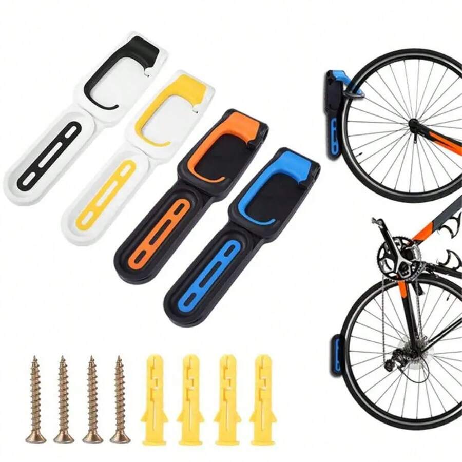 1pc Mountain Bike Wall Mount Rack, Sturdy Load Bearing Hook, Space Saving Folding Bike Hanger Accessory