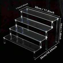 1 件现代透明塑料展示架 - 适用于花店、礼品店的贺卡架，带有通用节日贺卡架，适用于复活节、万圣节、感恩节和情人节装饰周边徽章多层桌面架子展示架透明桌面化妆品收纳 - 易于组装、节省空间，