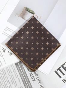 1pc Men's Fashion Floral Pattern Pocket Square, Suitable For Business, Banquet, Wedding, Party And Holiday Matching - A - View 8