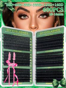 600/570 CÁI D Curl Cụm mi riêng lẻ Công suất lớn 30D + 40D + 50D + 60D + 80D + 100D + 120D + 160D Cụm mi tự làm 10-16mm Vẻ ngoài tự nhiên & Dày hơn & Mượt & Siêu mềm & Siêu nhẹ Bộ mi giả phân đoạn riêng lẻ có thể tái sử dụng Bộ nối mi kèm dụng cụ trang điểm 2 cọ mi cho người mới bắt đầu sử dụng tại nhà hoặc khi di chuyển Cho cuộc sống hàng ngày & Đám cưới & Tiệc tùng & Lễ hội âm nhạc & Ngày của Mẹ Cụm mi, Cụm mi, Lông mi riêng lẻ, Lông mi, Lông mi giả - Nhiều màu - Xem 12