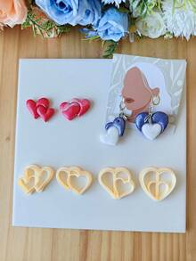 1 pieza Cortadores de arcilla polimérica en forma de corazón, moldes de corte para colgantes de joyería con forma de amor, moldes de arcilla para pendientes suaves, herramientas hechas a mano para hacer joyas y pendientes DIY