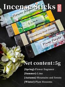 Bețișoare parfumate portabile de 5g pentru aromaterapie, 4 tipuri de parfum, relaxante și calmante, potrivite pentru dormitor, studiu, meditație, yoga, ceai de după-amiază și alte ocazii, pentru toate anotimpurile