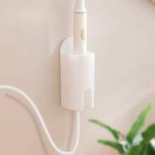 1/2个极简透明底座/白色主体长方形牙刷架，承重力强，壁挂式安装，无需用电，自粘式电动牙刷架，适合圣诞节礼物交换、浴室收纳、秋季焕新、返校必备、浴室收纳好物 - 彩色 - 查看 10